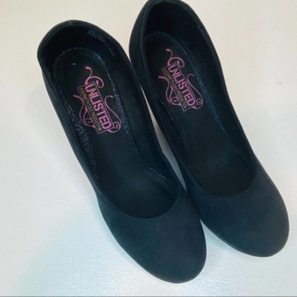 Unlisted Kenneth Cole Black Wedge Sparkle Shoes - Picture 10 of 10